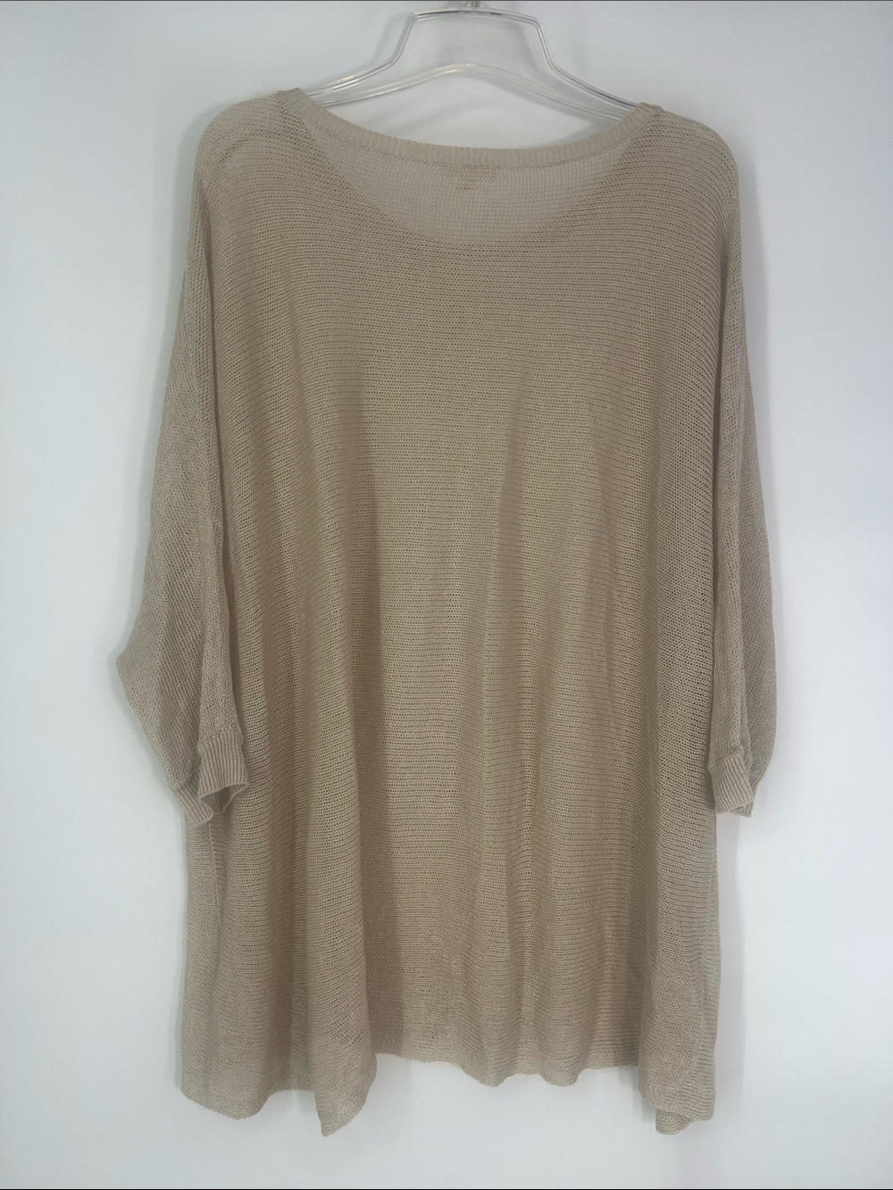 Eileen Fisher Oversized Linen-Blend Knit Tunic in Taupe-Beige - Picture 7 of 10